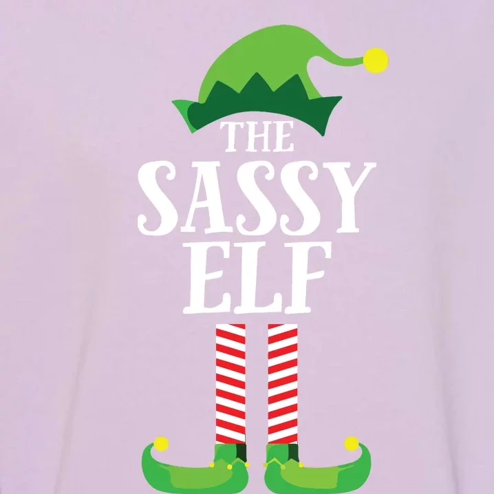 Sassy Elf Matching Family Group Christmas Party Garment-Dyed Sweatshirt