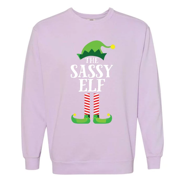 Sassy Elf Matching Family Group Christmas Party Garment-Dyed Sweatshirt