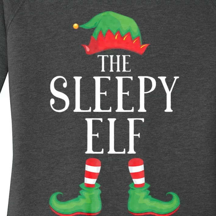 Sleepy Elf Matching Group Xmas Funny Family Christmas Women's Perfect Tri Tunic Long Sleeve Shirt