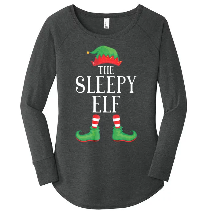 Sleepy Elf Matching Group Xmas Funny Family Christmas Women's Perfect Tri Tunic Long Sleeve Shirt