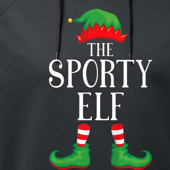 Sporty Elf Matching Group Xmas Funny Family Christmas Performance Fleece Hoodie