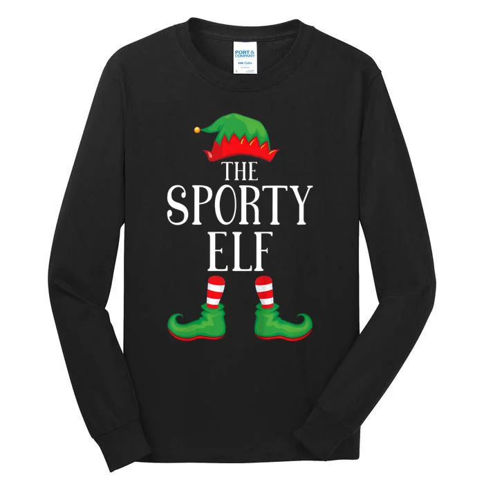 Sporty Elf Matching Group Xmas Funny Family Christmas Tall Long Sleeve T-Shirt