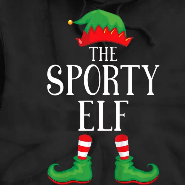 Sporty Elf Matching Group Xmas Funny Family Christmas Tie Dye Hoodie