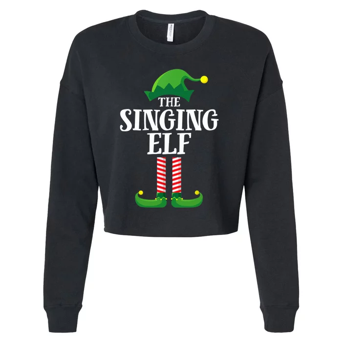 Singing Elf Matching Family Group Christmas Party Cropped Pullover Crew