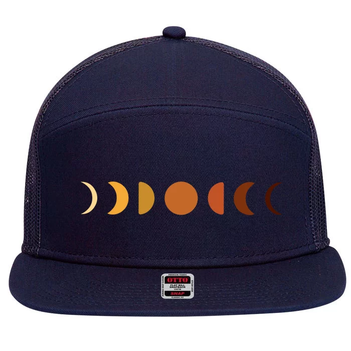 Solar Eclipse Moon 7 Panel Mesh Trucker Snapback Hat