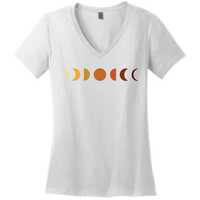 Solar Eclipse Moon Women's V-Neck T-Shirt