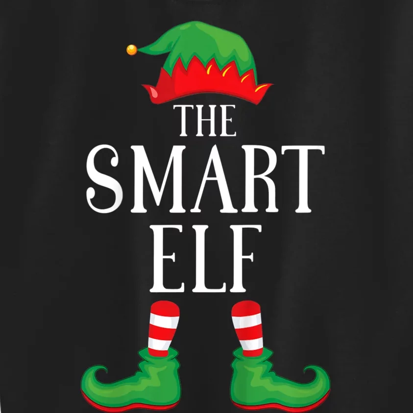 Smart Elf Matching Group Xmas Funny Family Christmas Kids Sweatshirt