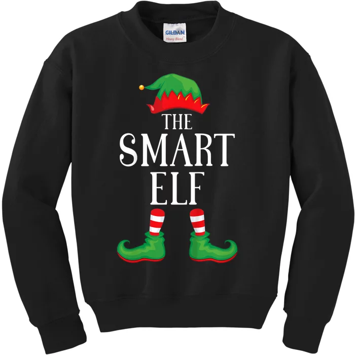 Smart Elf Matching Group Xmas Funny Family Christmas Kids Sweatshirt