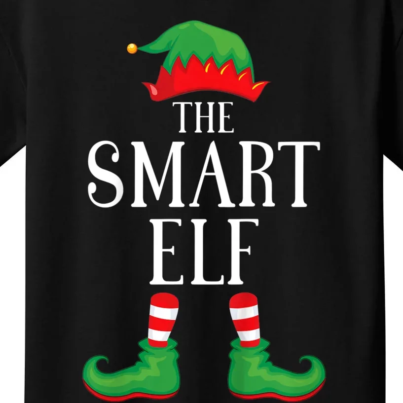 Smart Elf Matching Group Xmas Funny Family Christmas Kids T-Shirt