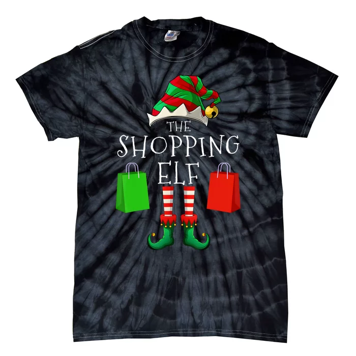 Shopping Elf Matching Family Group Christmas Party Tie-Dye T-Shirt