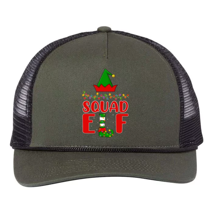 Squad Elf Matching Family Lighting Christmas Cute Gift Retro Rope Trucker Hat Cap