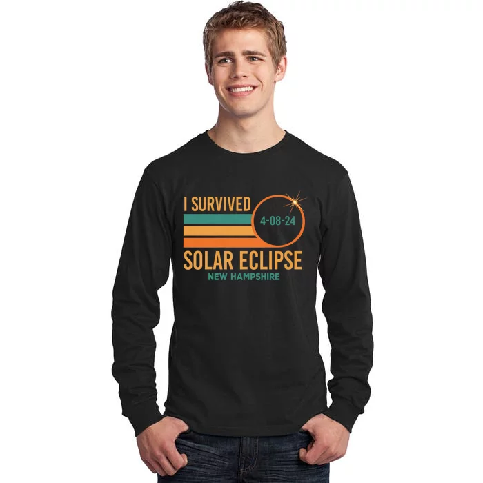 Solar Eclipse New Hampshire April 8 2024 Survived Tall Long Sleeve T-Shirt