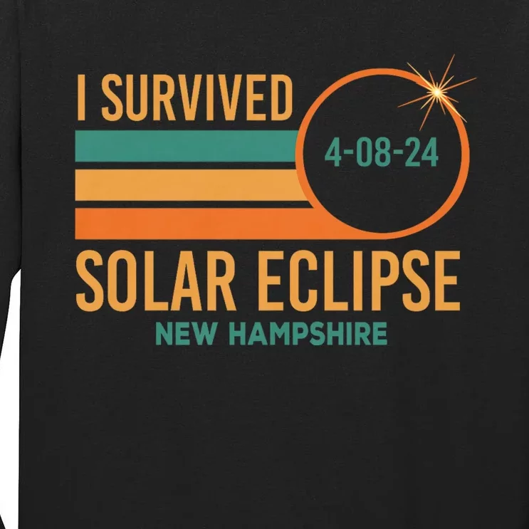 Solar Eclipse New Hampshire April 8 2024 Survived Tall Long Sleeve T-Shirt