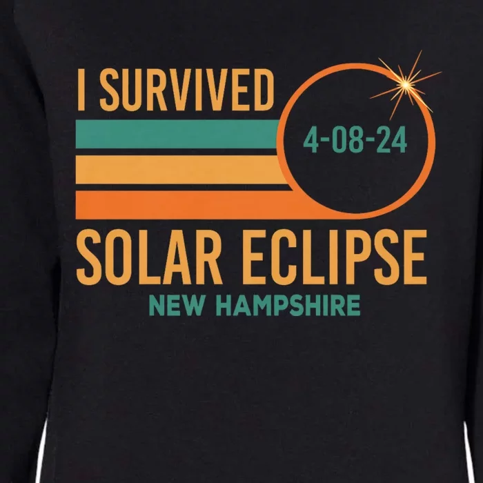 Solar Eclipse New Hampshire April 8 2024 Survived Womens California Wash Sweatshirt