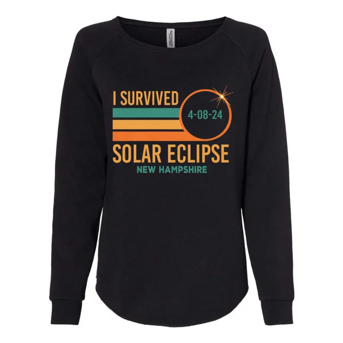 Solar Eclipse New Hampshire April 8 2024 Survived Womens California Wash Sweatshirt