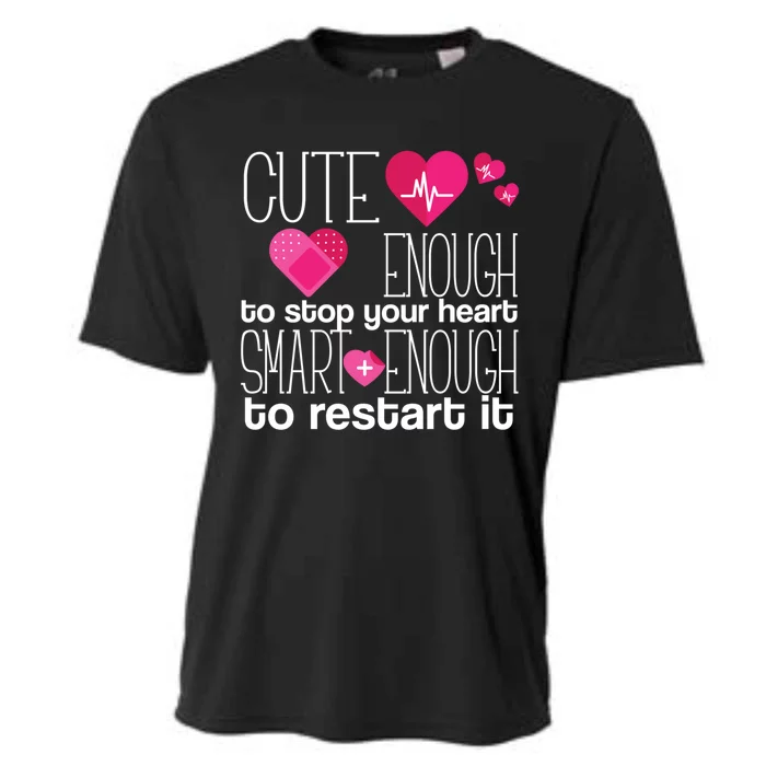 Smart Enough Nurse Cute Gift Nursing Student Lpn Rn Cooling Performance Crew T-Shirt