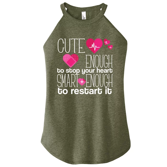 Smart Enough Nurse Cute Gift Nursing Student Lpn Rn Women’s Perfect Tri Rocker Tank