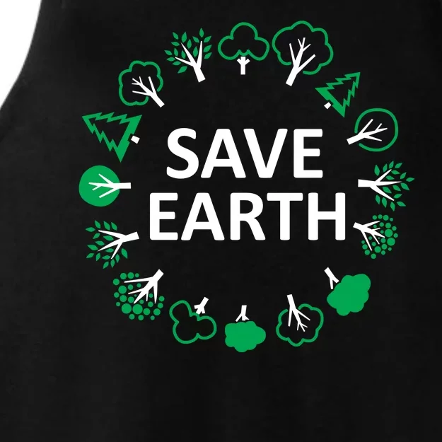 Save Earth Nature Trees Ladies Tri-Blend Wicking Tank