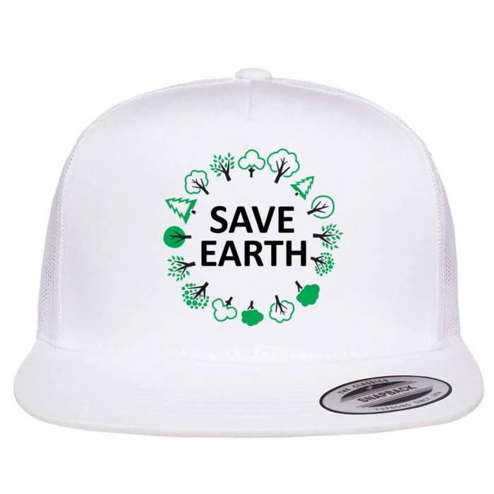 Save Earth Nature Trees Flat Bill Trucker Hat