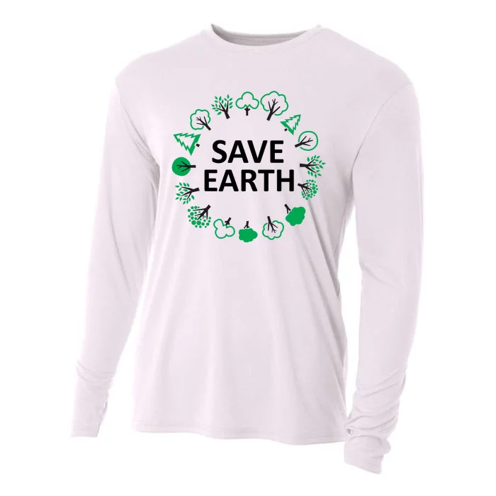 Save Earth Nature Trees Cooling Performance Long Sleeve Crew