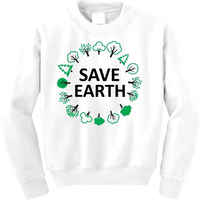 Save Earth Nature Trees Kids Sweatshirt