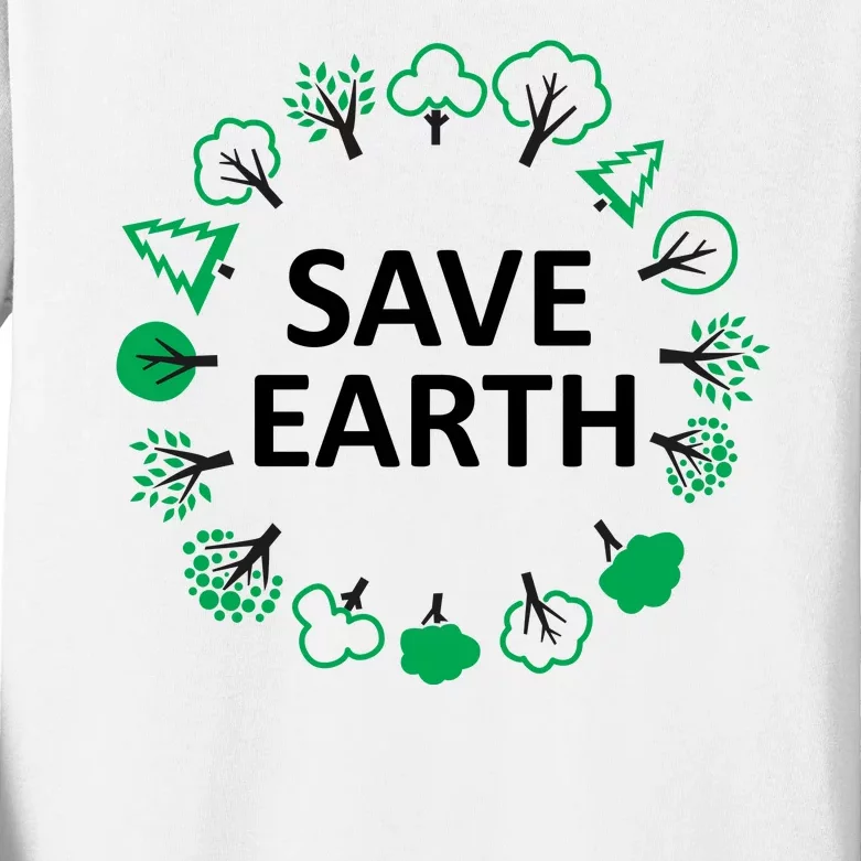 Save Earth Nature Trees Kids Long Sleeve Shirt