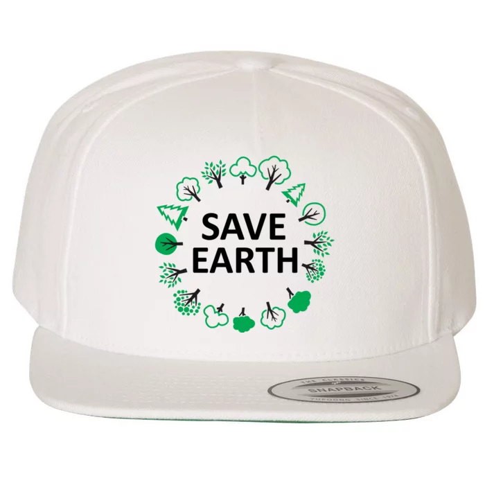 Save Earth Nature Trees Wool Snapback Cap