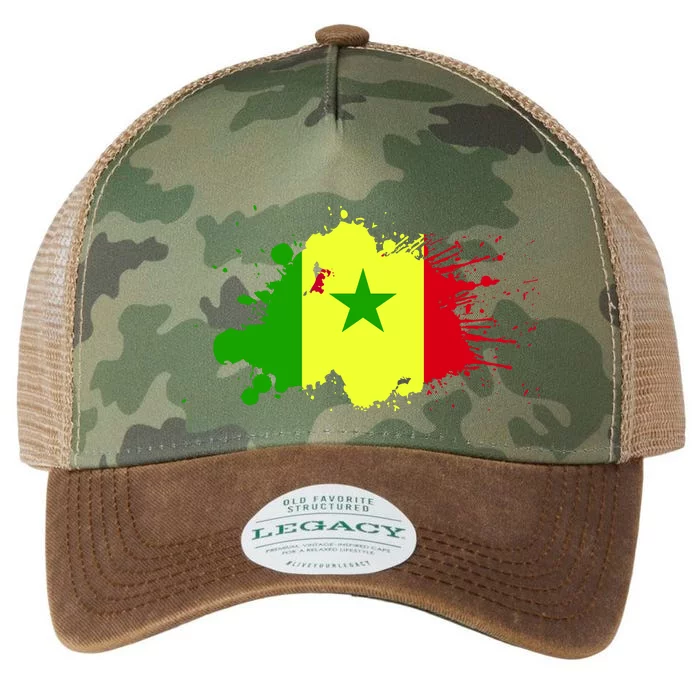 Senegal Flag Grunge Legacy Tie Dye Trucker Hat