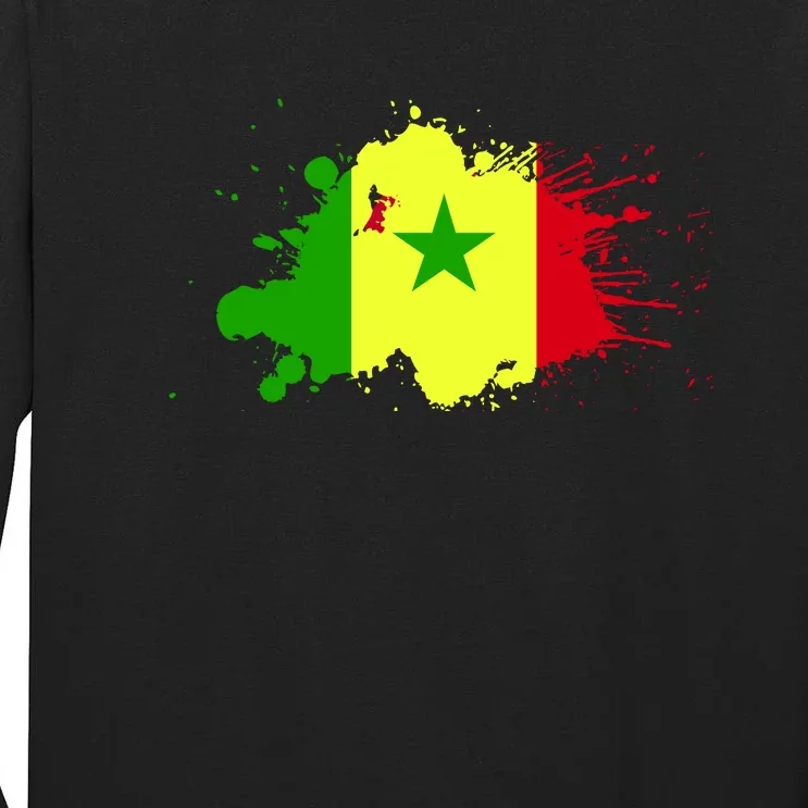 Senegal Flag Grunge Tall Long Sleeve T-Shirt