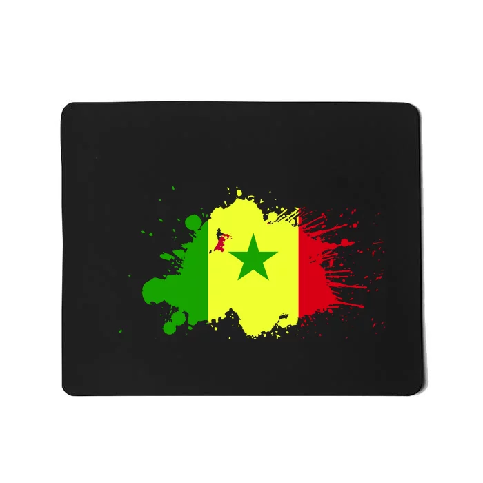 Senegal Flag Grunge Mousepad