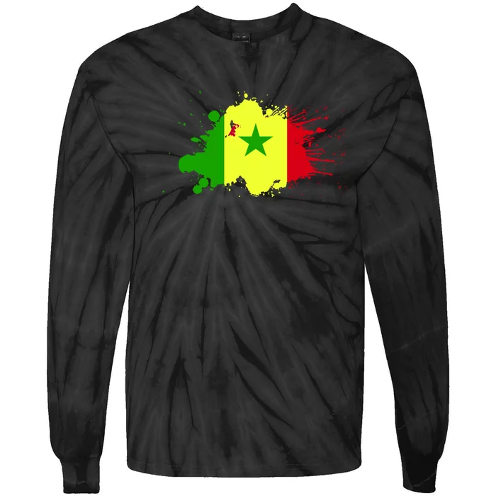 Senegal Flag Grunge Tie-Dye Long Sleeve Shirt