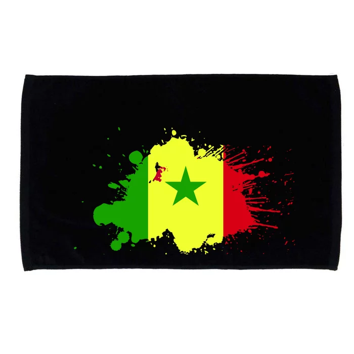 Senegal Flag Grunge Microfiber Hand Towel