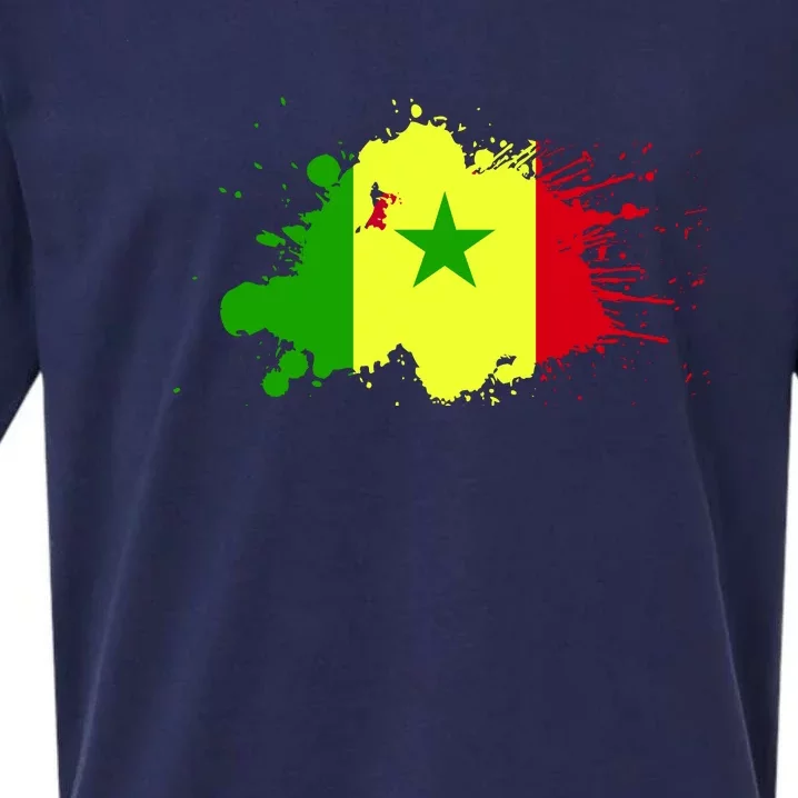 Senegal Flag Grunge Sueded Cloud Jersey T-Shirt