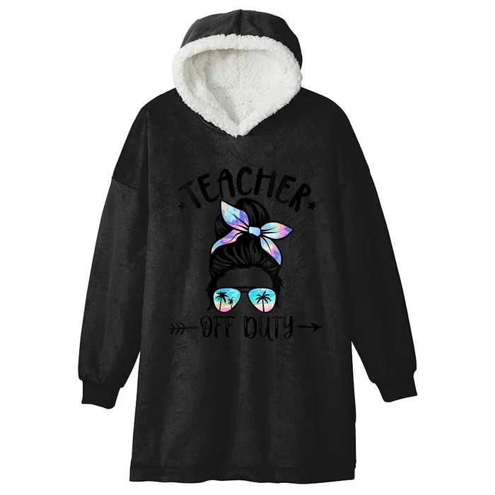 Summer End Of School Year Teacher Off Duty Hooded Wearable Blanket