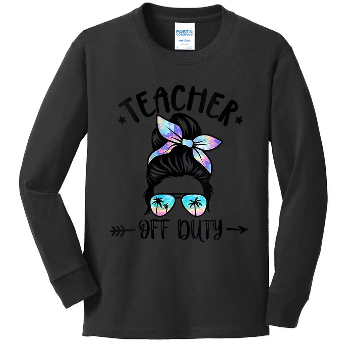 Summer End Of School Year Teacher Off Duty Kids Long Sleeve Shirt