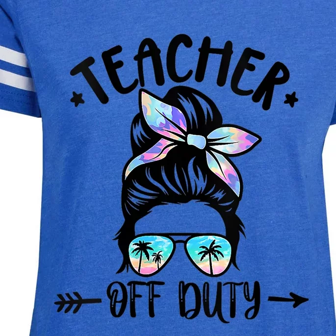 Summer End Of School Year Teacher Off Duty Enza Ladies Jersey Football T-Shirt