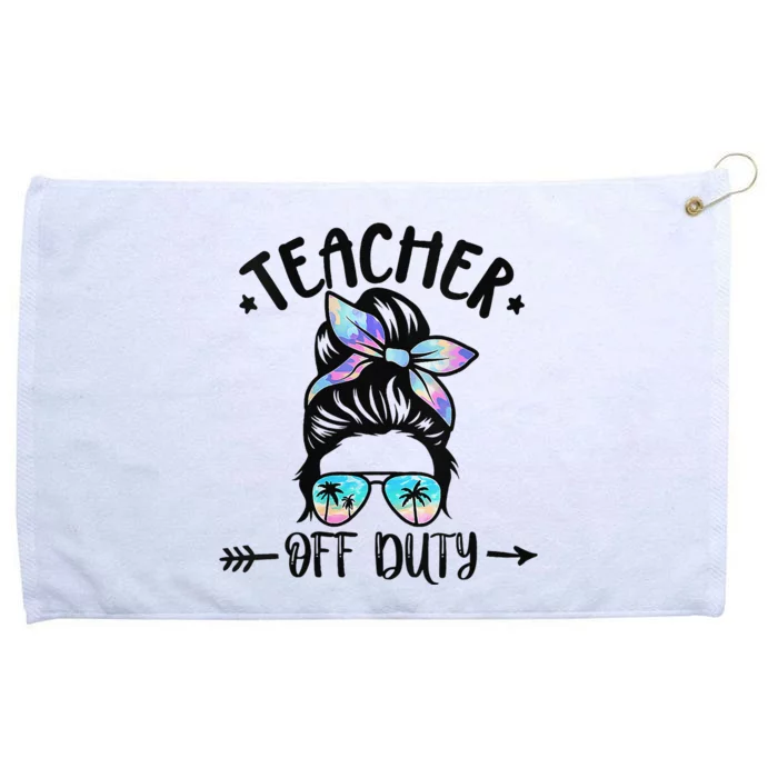 Summer End Of School Year Teacher Off Duty Grommeted Golf Towel