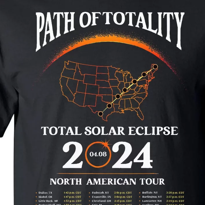 Solar Eclipse Path Of Totality Solar Eclipse April 8 2024 Tall T-Shirt