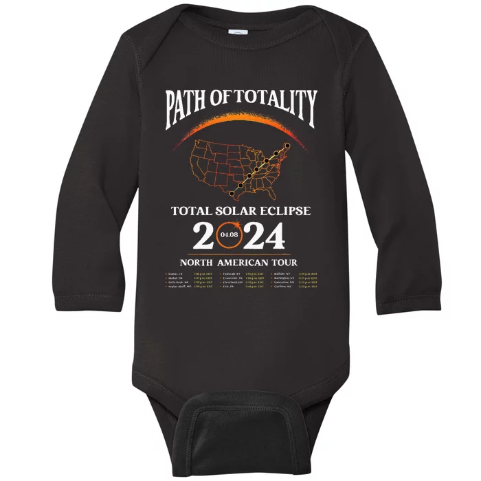 Solar Eclipse Path Of Totality Solar Eclipse April 8 2024 Baby Long Sleeve Bodysuit