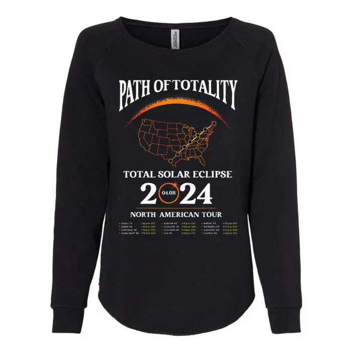 Solar Eclipse Path Of Totality Solar Eclipse April 8 2024 Womens California Wash Sweatshirt