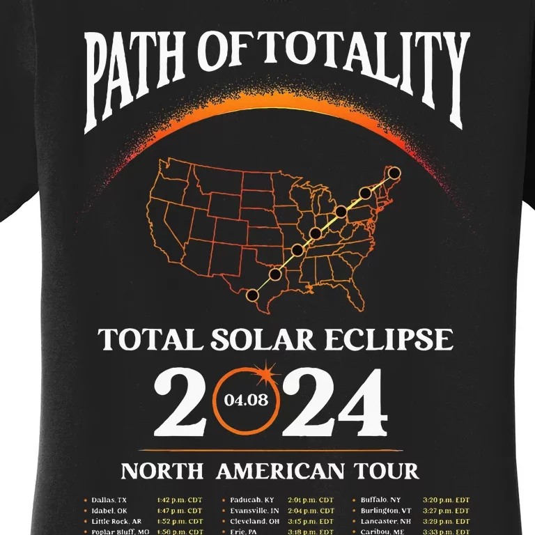 Solar Eclipse Path Of Totality Solar Eclipse April 8 2024 Women's T-Shirt