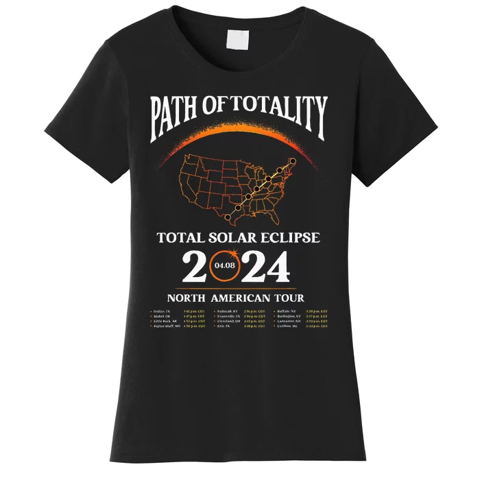 Solar Eclipse Path Of Totality Solar Eclipse April 8 2024 Women's T-Shirt