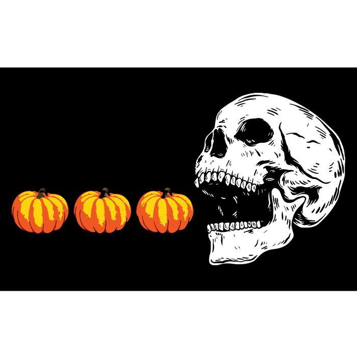 Skull Eating Pumpkin Funny Halloween Bumper Sticker