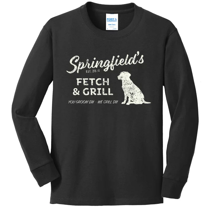 Springfield Eating Pets Fetch & Grill Kids Long Sleeve Shirt