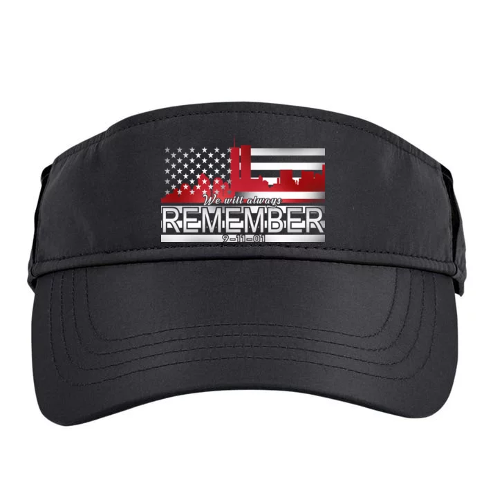 September 11th We Will Always Remember 9-11-01 Adult Drive Performance Visor