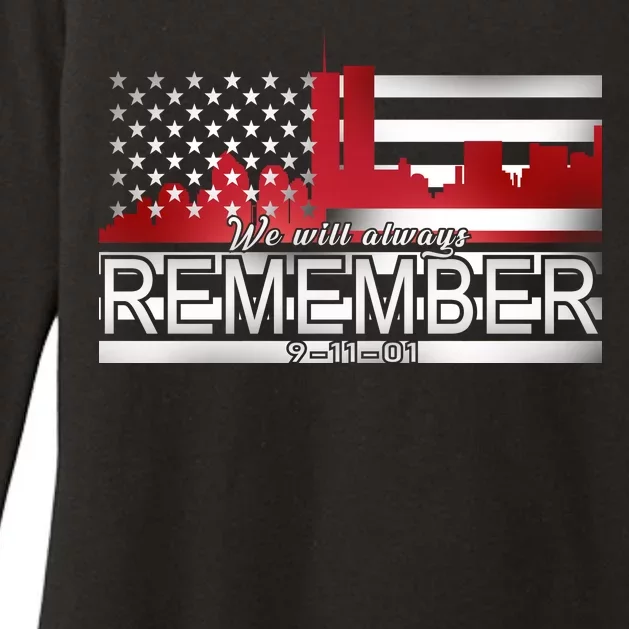 September 11th We Will Always Remember 9-11-01 Womens CVC Long Sleeve Shirt