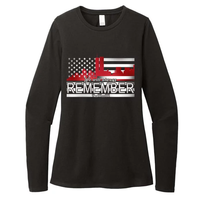 September 11th We Will Always Remember 9-11-01 Womens CVC Long Sleeve Shirt