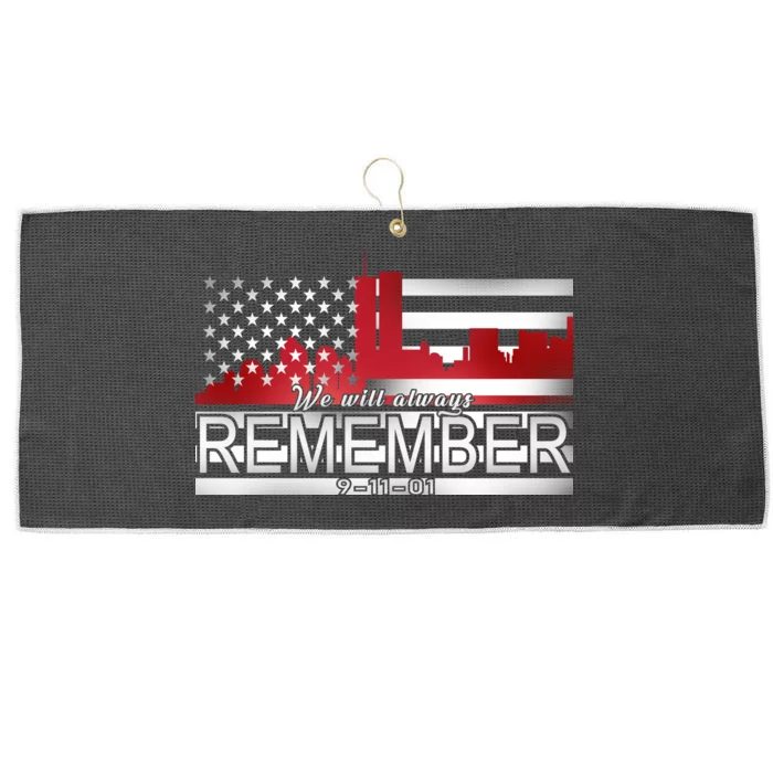 September 11th We Will Always Remember 9-11-01 Large Microfiber Waffle Golf Towel