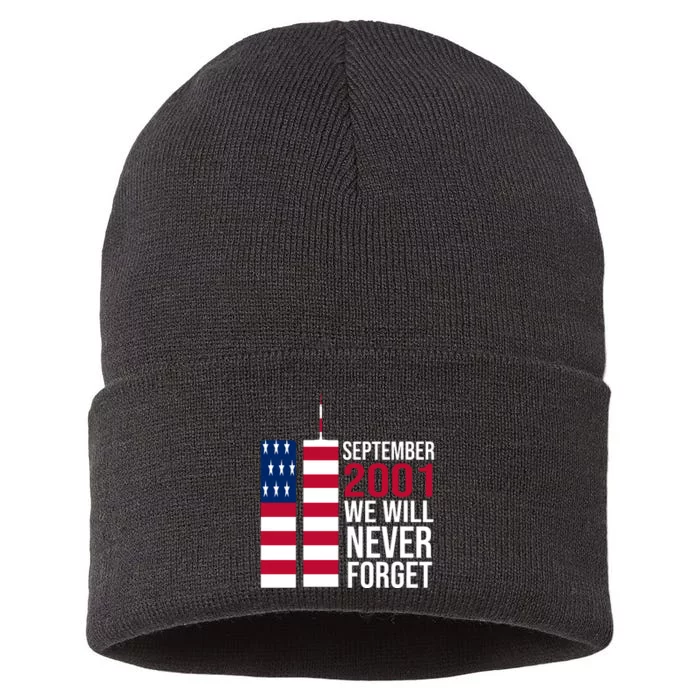 September 2001 We Will Never Forgot 20Th Anniversary 9-11 Sustainable Knit Beanie