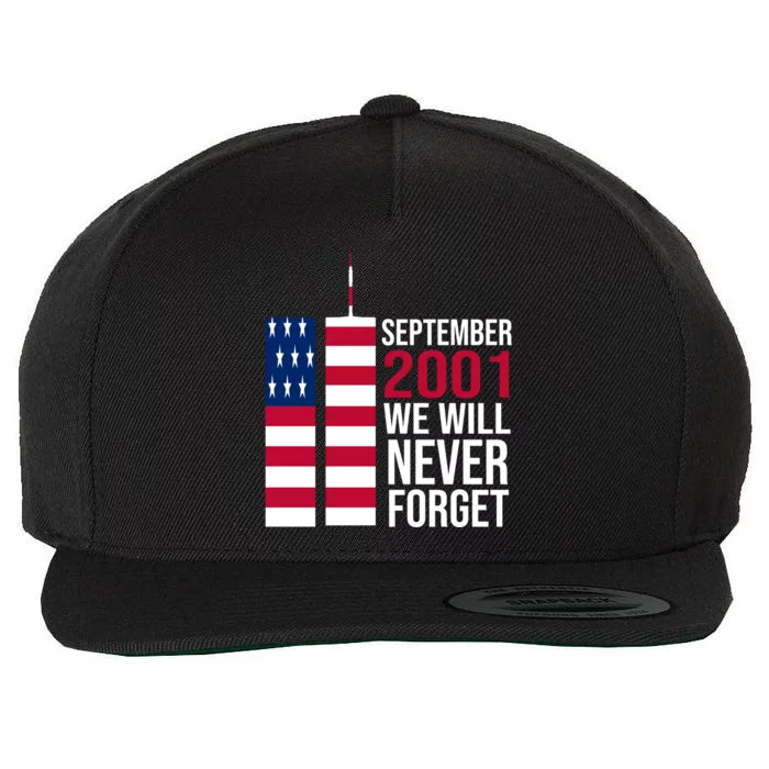 September 2001 We Will Never Forgot 20Th Anniversary 9-11 Wool Snapback Cap